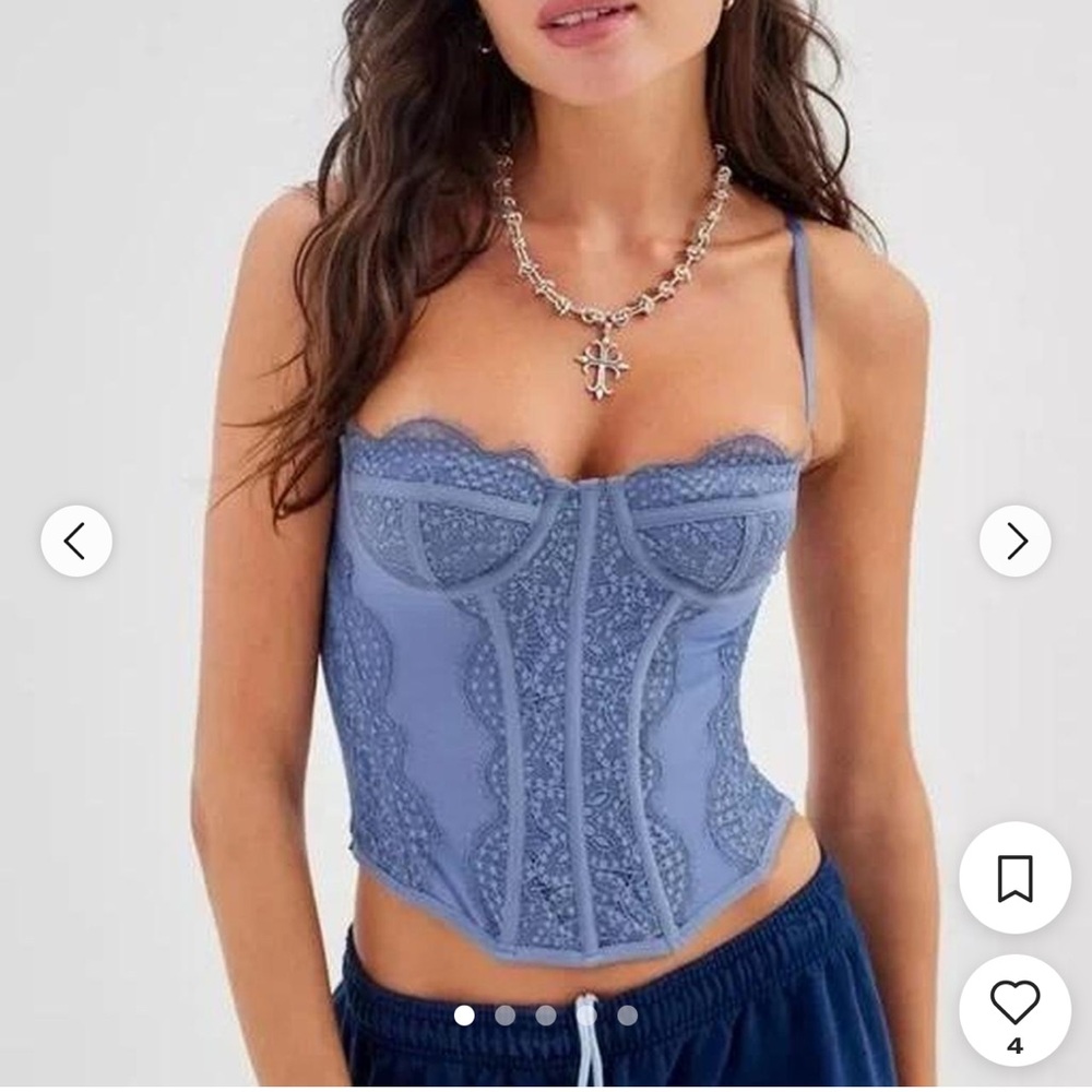 Urban Outfitters out from under Blue Lace Corset Top